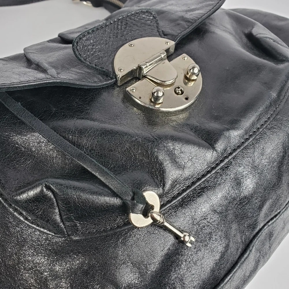 Innue Italy Black Leather Hobo Handbag